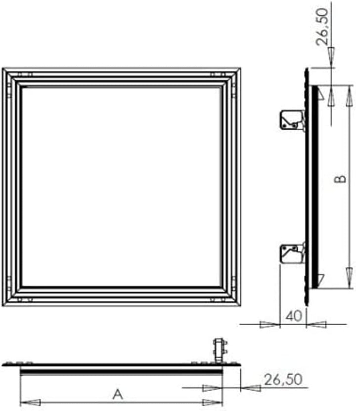 Revisionsklappe GK-Einlage 400 x 400 mm Gipskarton 12,5 mm, 400 x 400 mm