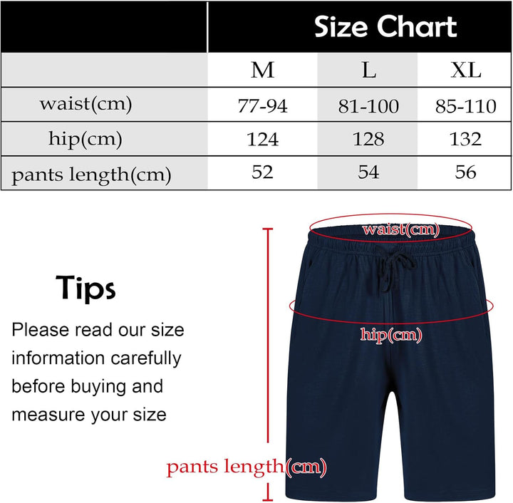 Chalier Cozy 2er Pack Pyjamahose Herren Kurz Modal Schlafanzughose Weich Verstellbare Taille, Beidse