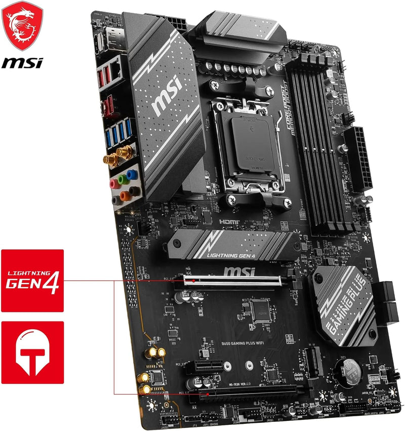 MSI B650 Gaming Plus WiFi Motherboard (unterstützt AMD Ryzen 7000 Prozessoren, AM5 - DDR5 Memory Boo