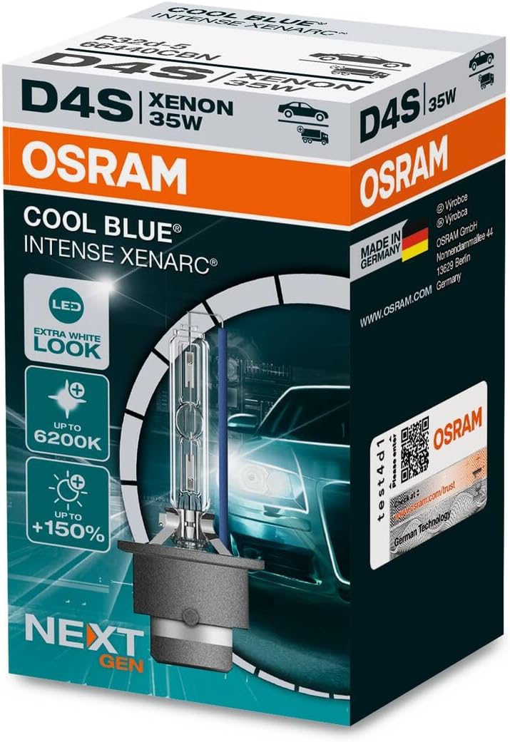 Osram Xenarc Cool Blue Intense NextGen HID-Xenon Birne - D4S - 12V/35W - pro Stück (max. 6200K) Cart