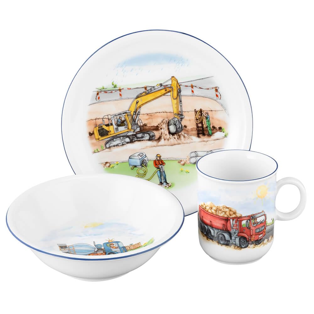 Seltmann Weiden Compact Kinder-Set 3-teilig W rund Auf der Baustelle, Auf der Baustelle