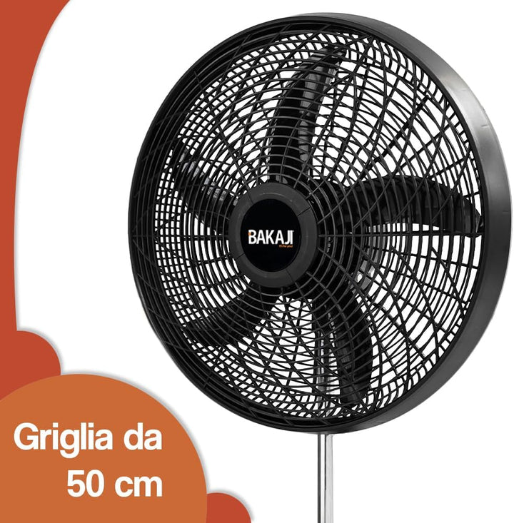 BAKAJI Ventilator 3-in-1, Tischventilator aus Stahl und Kunststoff, 3 einstellbare Geschwindigkeiten