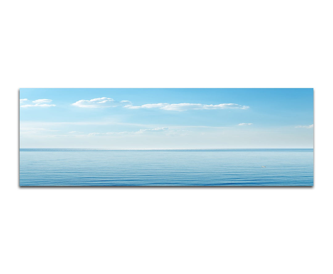 Paul Sinus Art Panoramabild auf Leinwand und Keilrahmen 150x50cm Meer Himmel Wolken Horizont