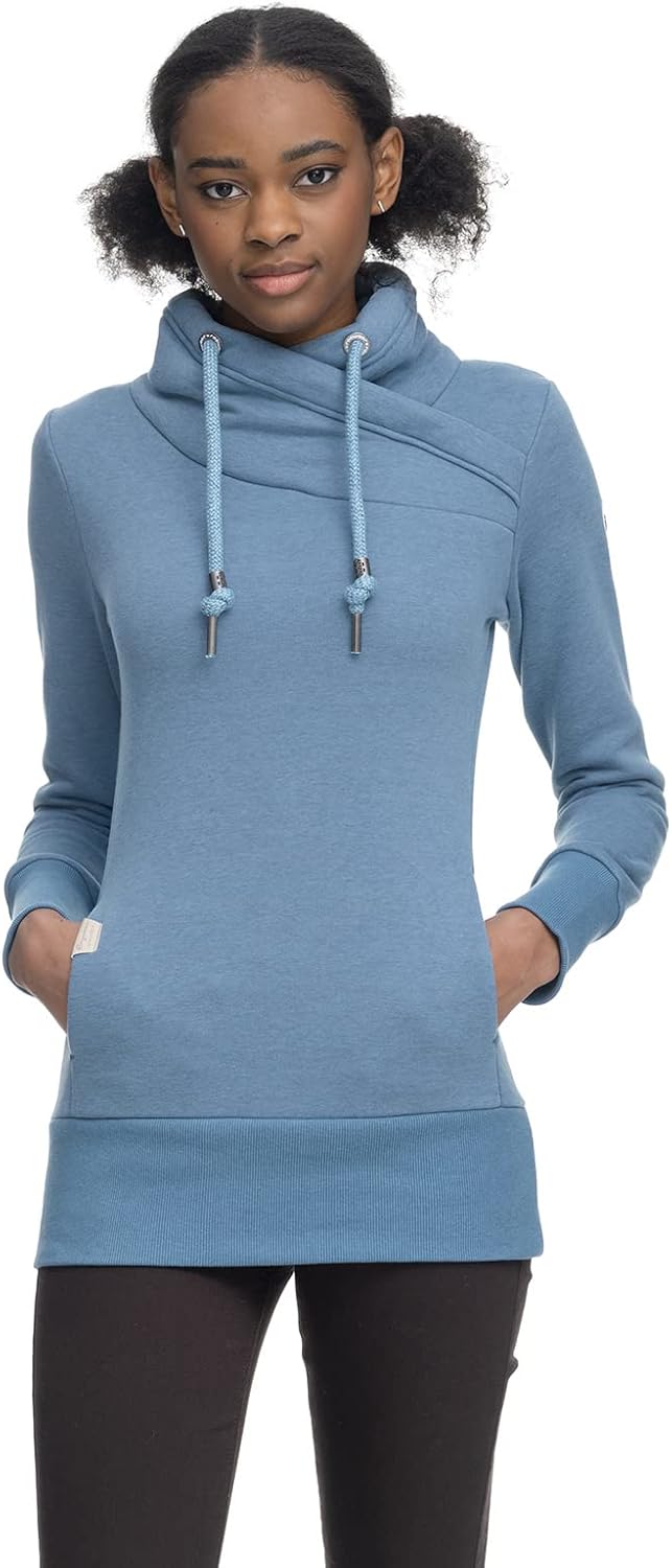 Ragwear NESKA Damen Frauen Kapuzenpulli,Kapuzenpullover,Hoodie,Stehkragen,warm,Seitentaschen S Aqua