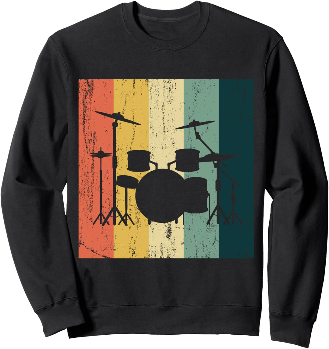 Drummer Design Vintage Schlagzeuger Geschenke Schlagzeug Sweatshirt
