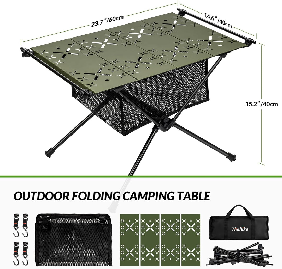Campingtisch Klappbar,Aluminium Klapptisch Camping Tisch mit Tragetasche und Netztasche,Ultraleicht