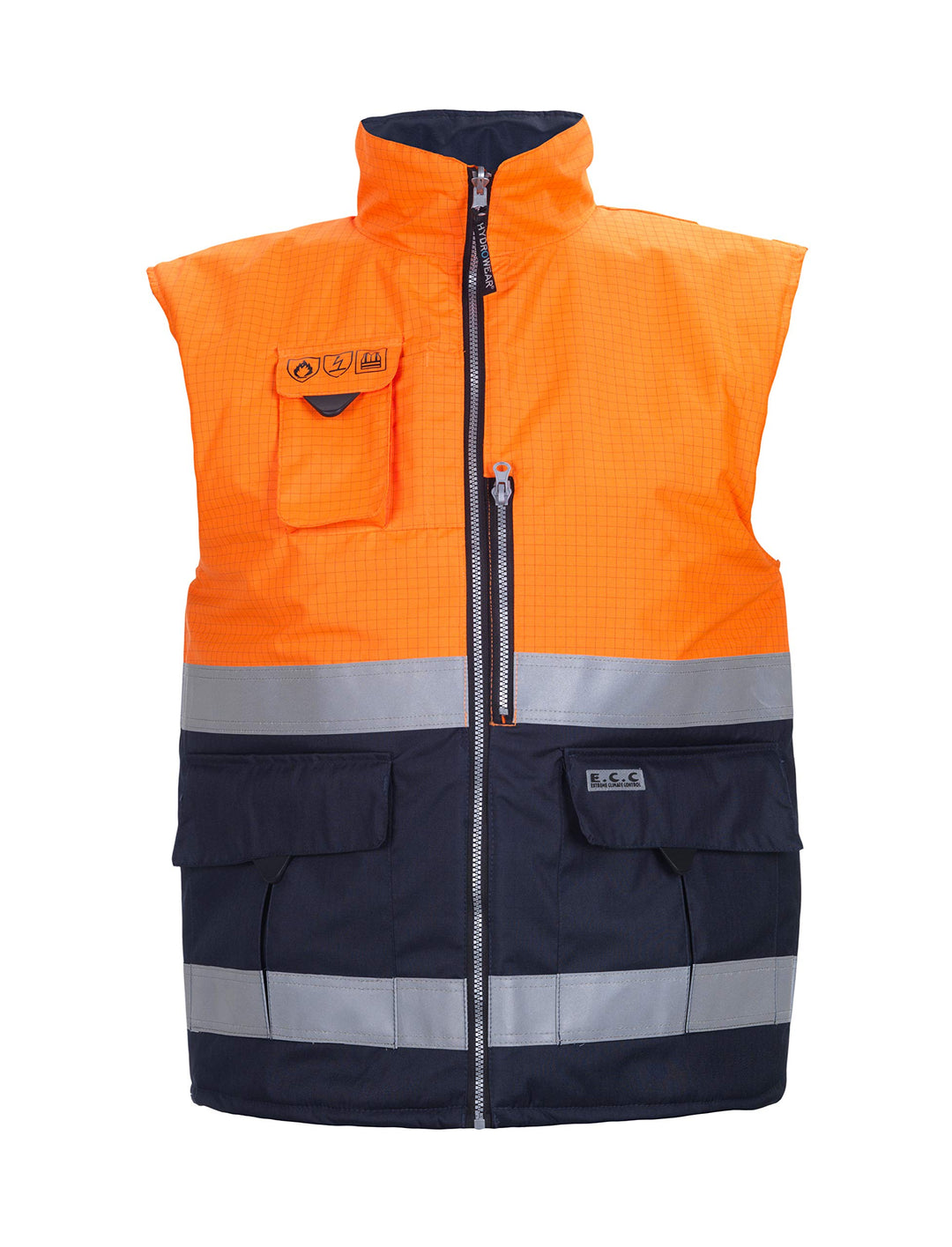 043446ON METZ Körperwärmer, Fr Ast, Hallo-Vis Orange/Marineblau, Grösse M M Neonorange - Marine, M N
