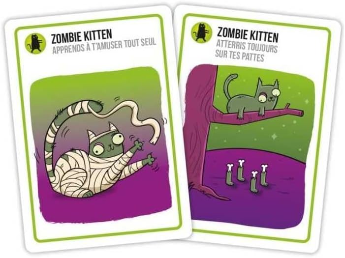 Zombie Kittens – Gesellschaftsspiel – für 2 bis 5 Spieler – 7 Jahre und älter – Spiel auf Französisc