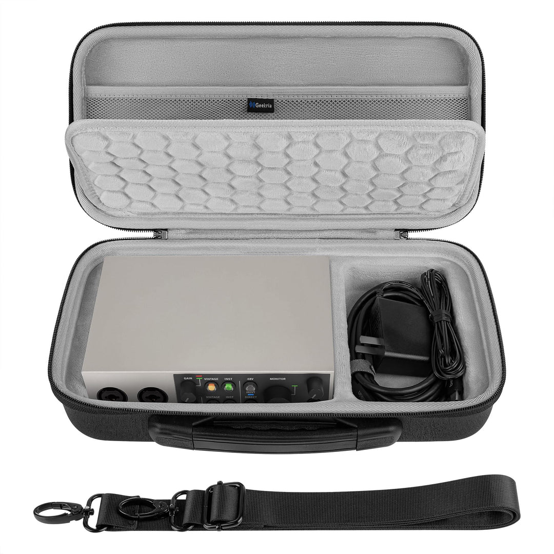 Geekria Transporttasche für Audio-Interfaces, Hartschalen-Reisetasche kompatibel mit Universal Audio