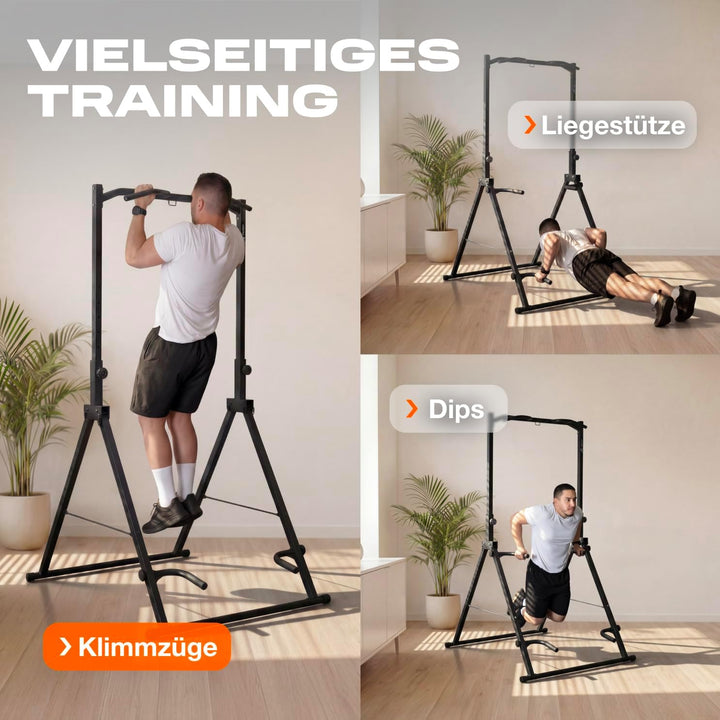 Parex Klappbarer Power Tower – 4-in-1 Klimmzugstange freistehend & Dip Station, Höhenverstellbare Kr