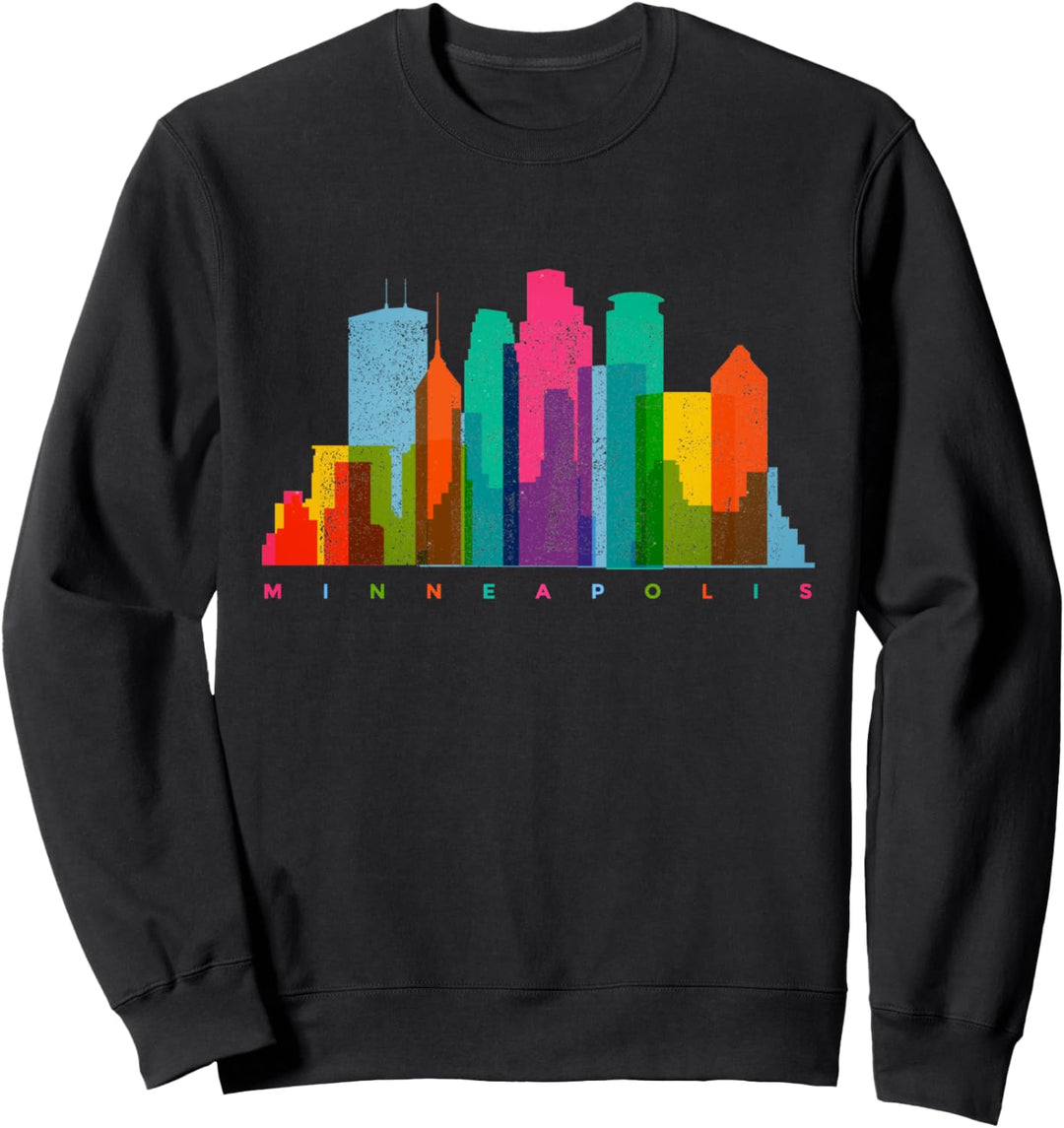 Minneapolis Skyline Minnesota bunt Vintage Minneapolis Sweatshirt