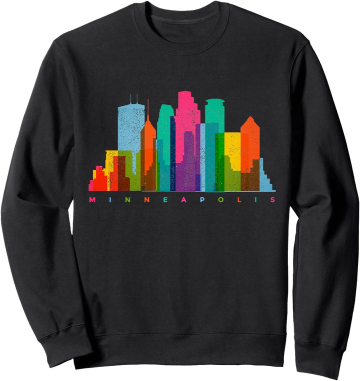 Minneapolis Skyline Minnesota bunt Vintage Minneapolis Sweatshirt