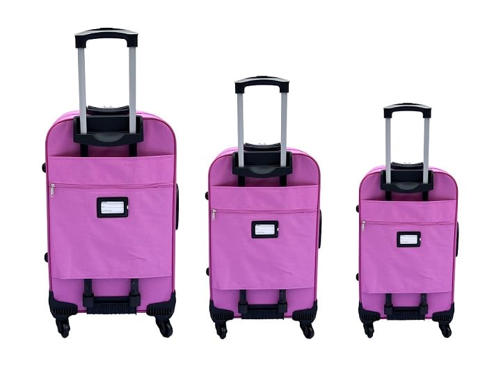LEX Reisekoffer Stoffkoffer Trolley Set 3 TLG. Rollkoffer Travel Gepäck Hangepäck Farbe wählbar (Pin