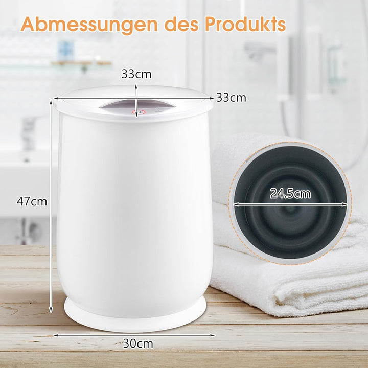 COSTWAY 21L Handtuchwärmer Eimer, Handtuchtrockner mit 20-90 Min. Timer & 2-5H Trocknungsmodus, Deck