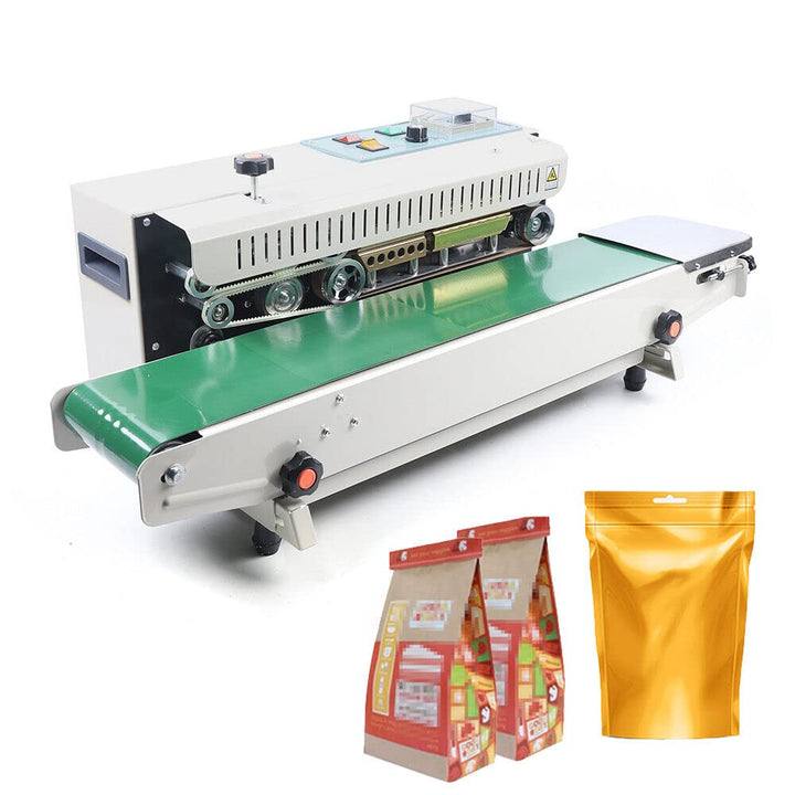 500W Automatisch Durchlaufsiegelgerät Folienschweissgerät Horizontal Kontinuierlich Plastiktüte Sieg
