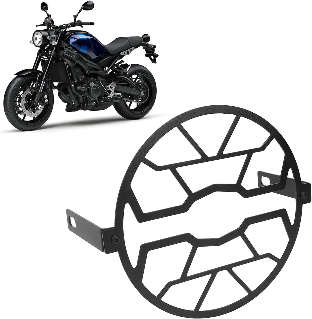 Qiilu Motorrad-Scheinwerferschutz Motorrad-Schutzgitterabdeckung mit Halterungsschraube Rostfreier S