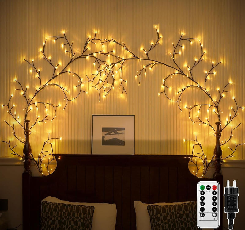 Ciskotu Beleuchtete Willow Vine, Weidenrebe Baum Lichter mit Stecker, 144 LEDs Willow Vine LED Baum,