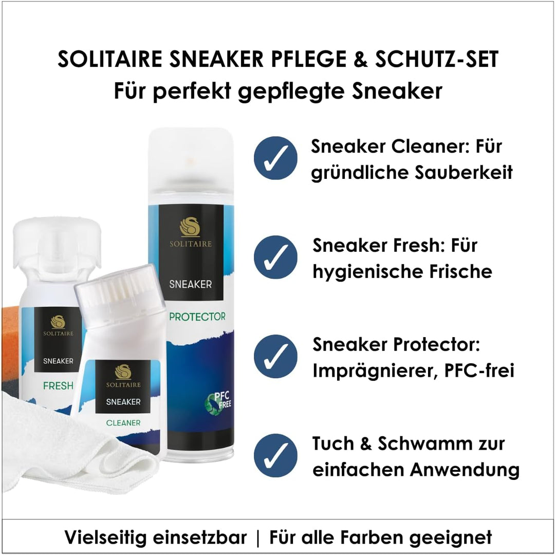 SOLITAIRE Premium Sneaker Reinigungsset – Reinigung für Sneaker und Schuhe, inkl. hochwertigem Sneak