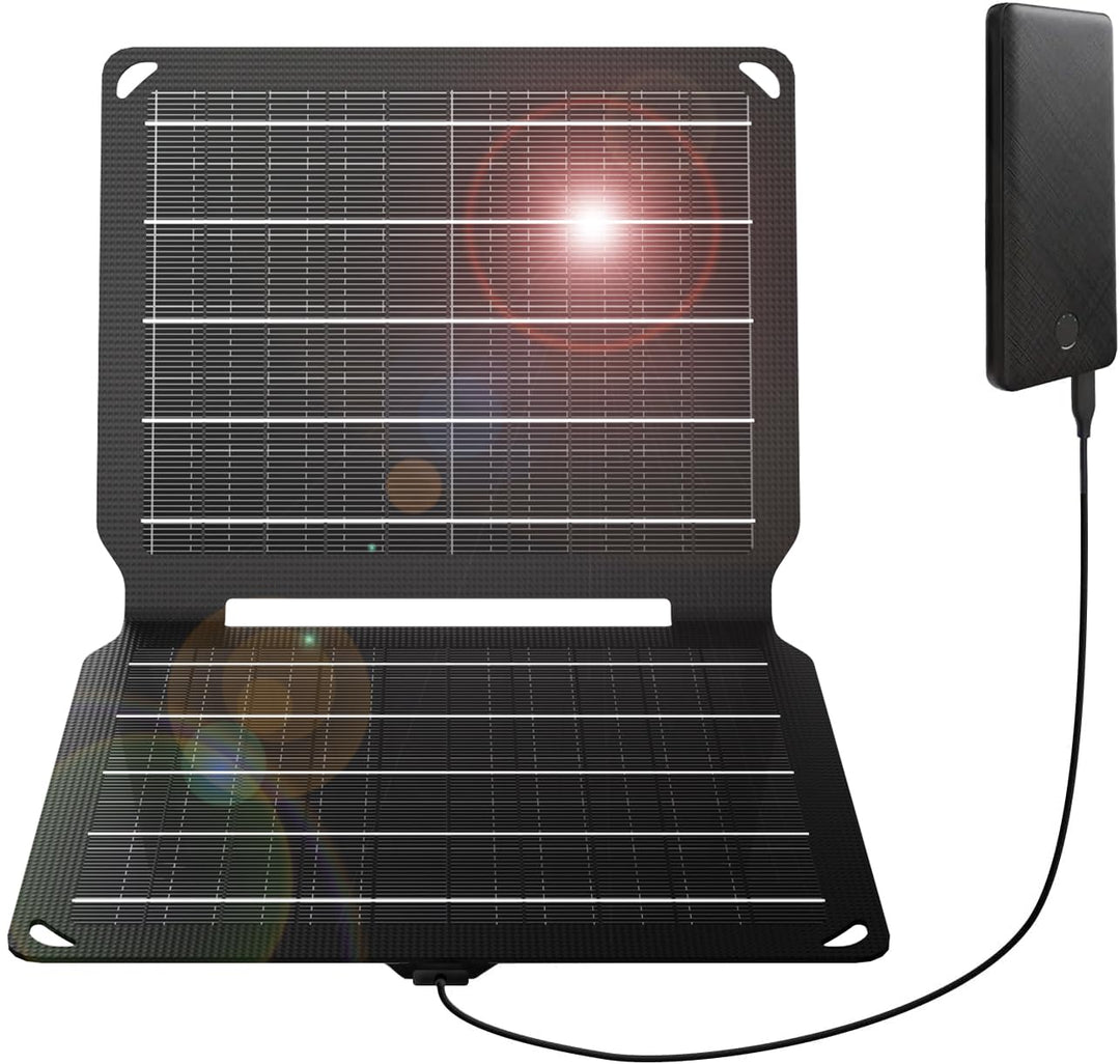 FlexSolar 10 W tragbares Solarpanel-Ladegerät,wasserdichtes IP67 faltbares Solarpanel mit USB-Anschl