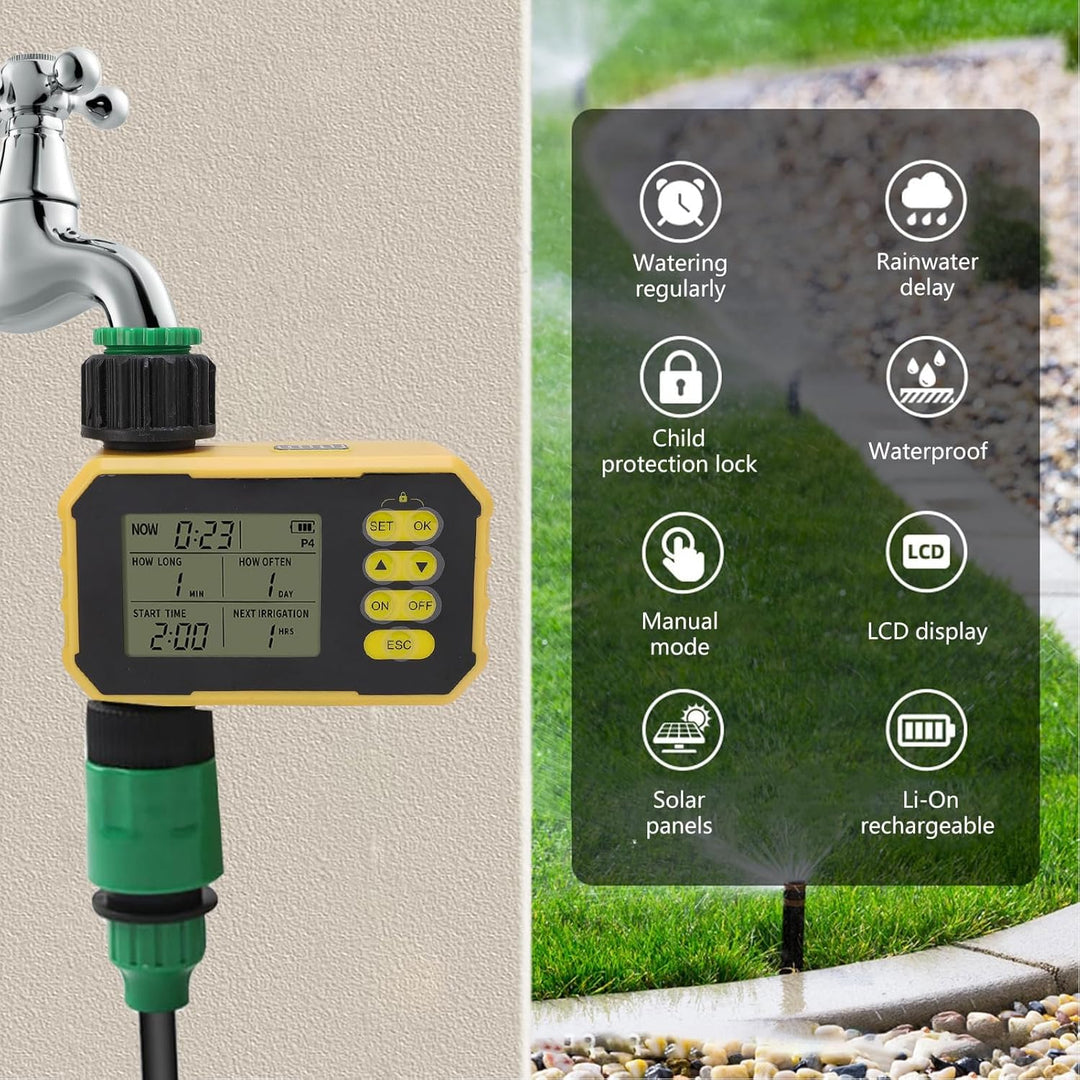 Solar Sprinkler Timer Einstellbarer Solarpanel Typ C Port Automatisch Gartenschlauch Wasser Timer mi