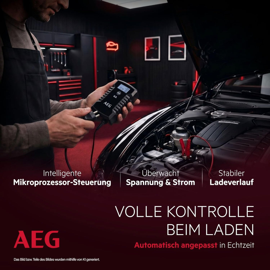 AEG Automotive 10617 Mikroprozessor-Ladegerät für Auto Batterie LD 6.0, 6 Ampere für 6/12 V, 7-HF La