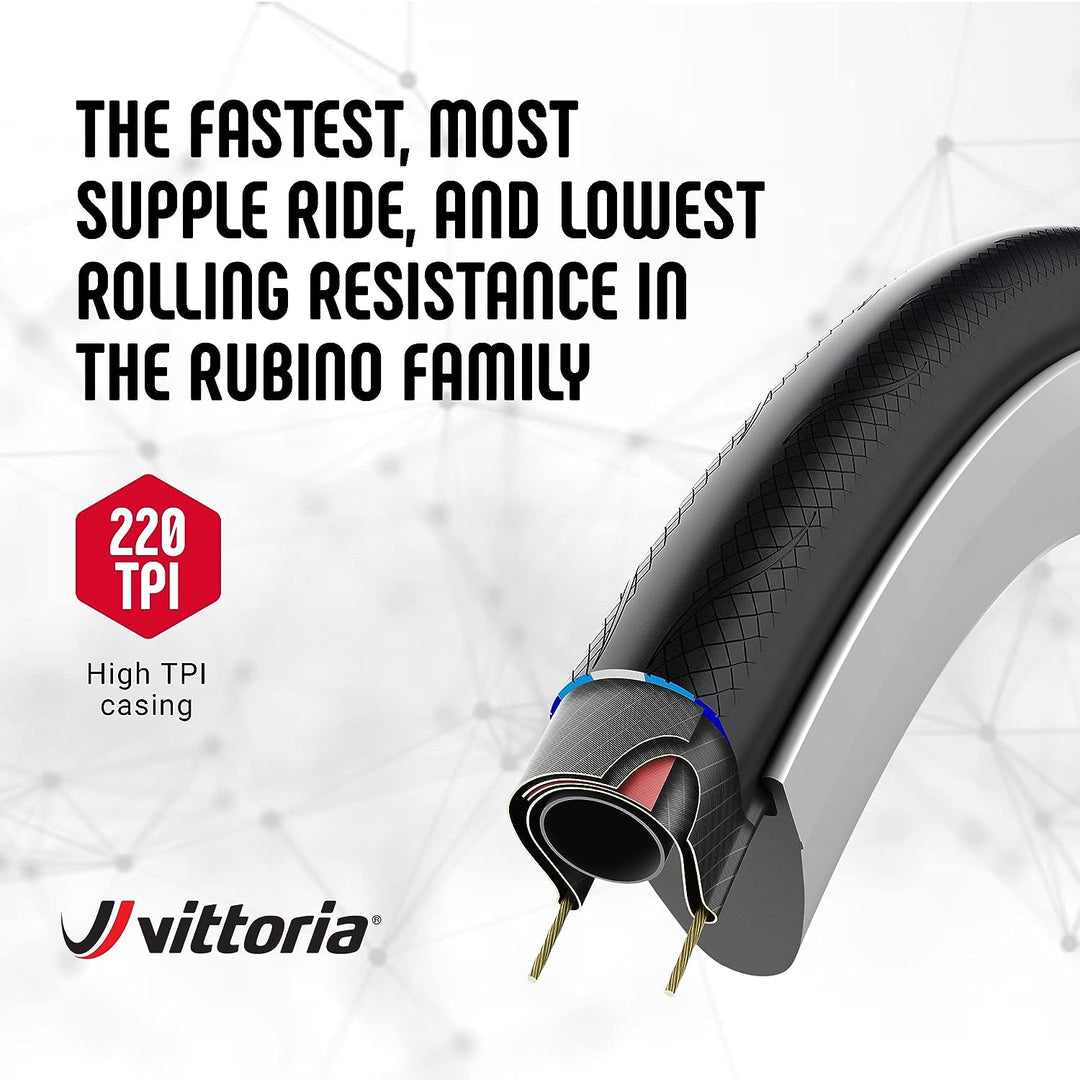 Vittoria Rubino Pro Speed Faltreifen 700 x 23c Schwarz, 700 x 23c Schwarz