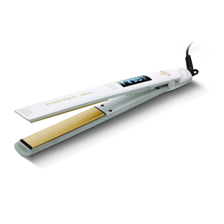 Gama Italy Professional Elegance Argan, Haarglätter mit Arganöl, 150° - 230°C, Weiss