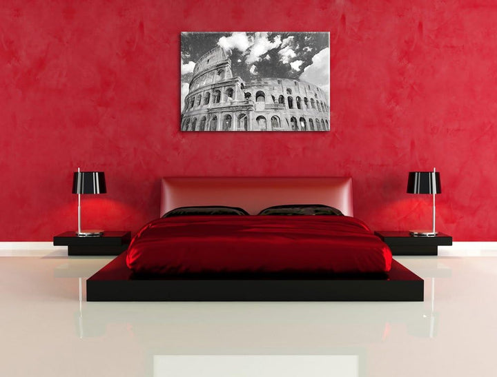 Pixxprint Colosseum bei Tag in Rom als Leinwandbild/Grösse: 100x70 cm/Wandbild/Kunstdruck/fertig bes