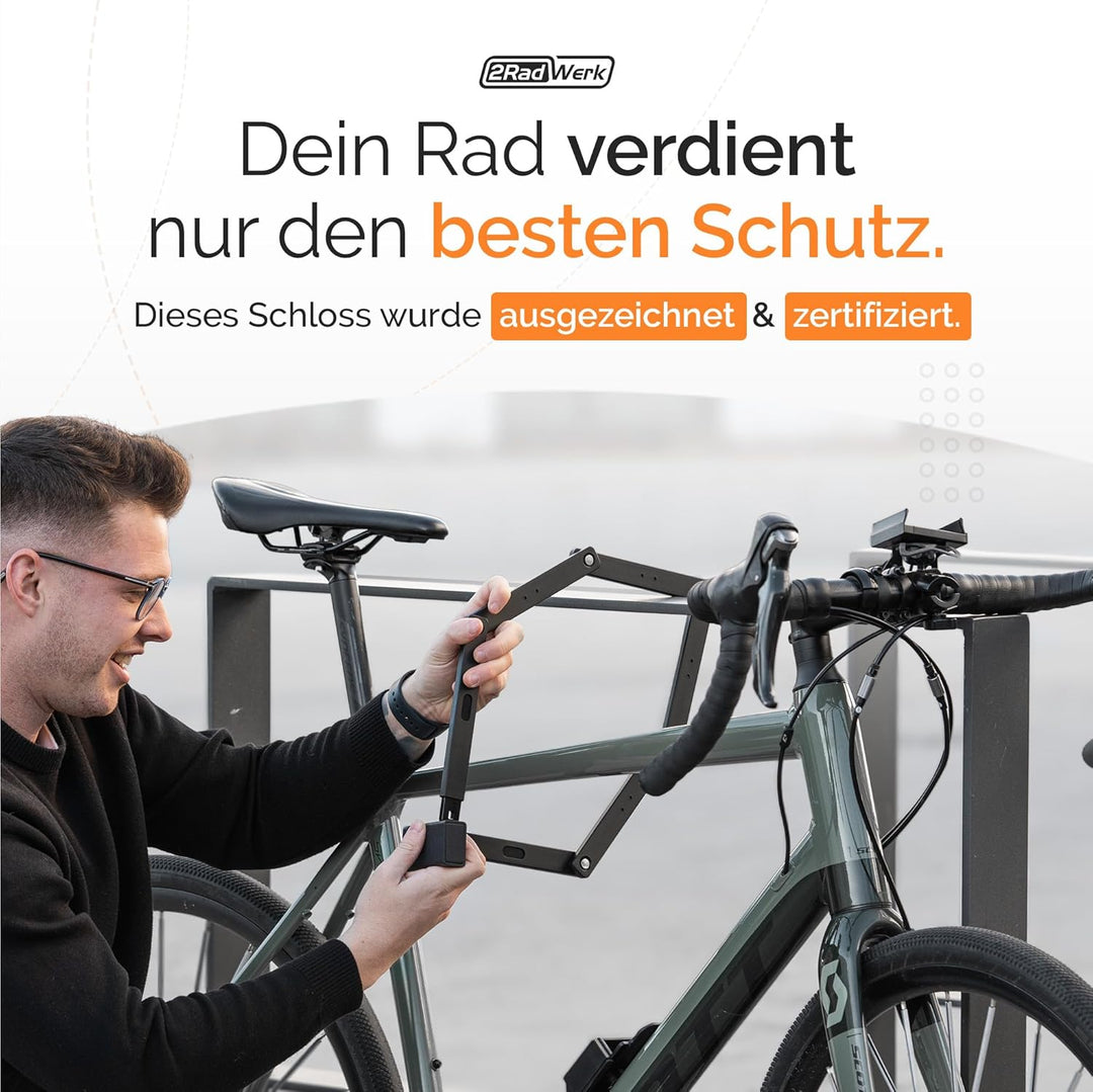2Radwerk Fahrradschloss Secure Fold - ART zertifiziertes Faltschloss I Fahrrad Schloss, Faltschlösse