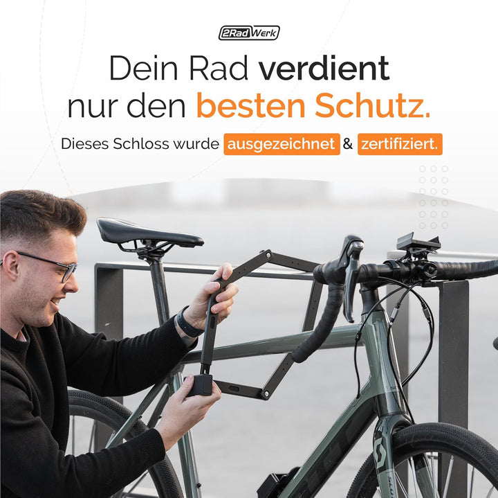2Radwerk Fahrradschloss Secure Fold - ART zertifiziertes Faltschloss I Fahrrad Schloss, Faltschlösse