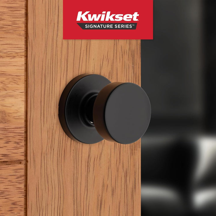 Kwikset 97200-892 Pismo Türknauf, rund, mattschwarz Matte Black Durchgang, Matte Black Durchgang