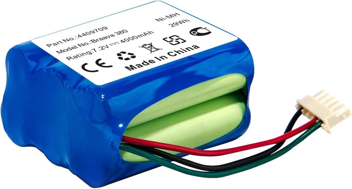 7.2 V 4000mAh 4409709 NI-MH Akku für iRobot Braava 390T, 380T, 380, Mint Plus 5200, 5200B, 5200C Sta