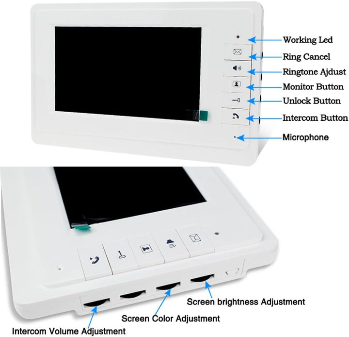 HFeng 7 '' Farbe Wired Video Türsprechanlage System Kit 700TVL RFID Access Eintrag Türklingel IR Nac