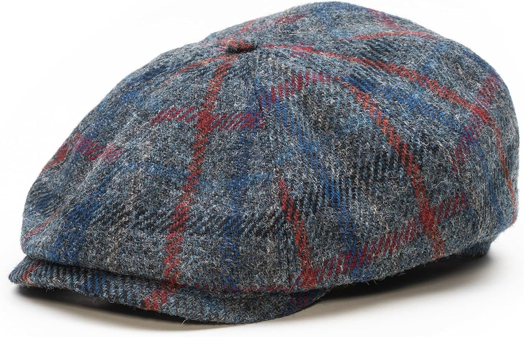 Sterkowski Shelby Mütze | Tweed Schiebermütze für Herren | Warm Elegant 100% Wolle Zeitungsjunge Kap