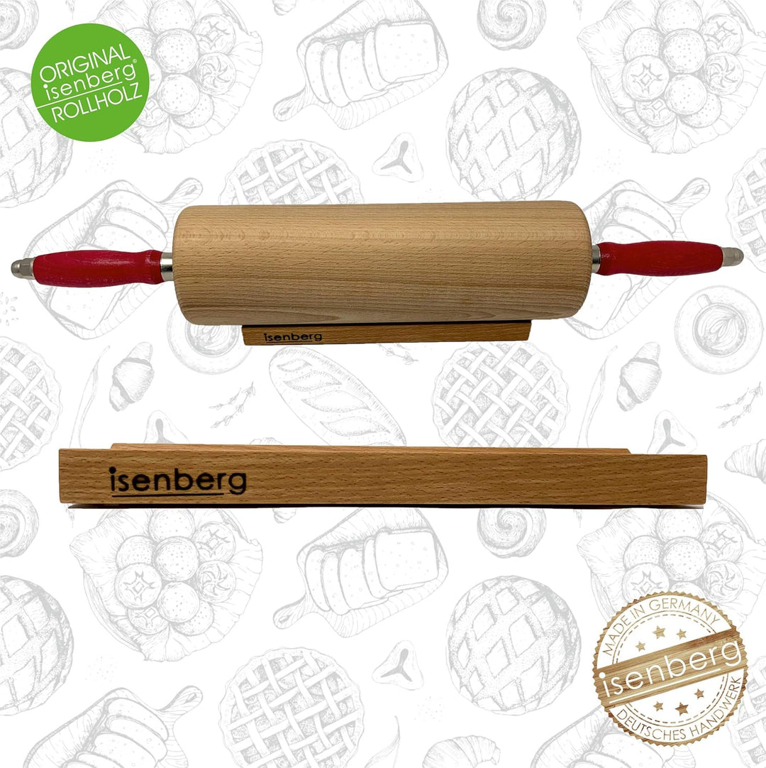 isenberg® - Profi Rollholzhalterung - 1fach Tischaufsteller, aus Holz