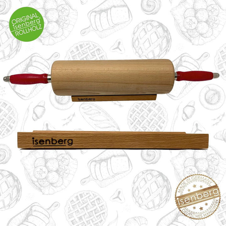 isenberg® - Profi Rollholzhalterung - 1fach Tischaufsteller, aus Holz
