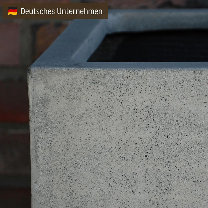 VIVANNO Pflanzkübel Blumenkübel Pflanzsäule Fiberglas Beton-Design grau Block - 60x30x30 cm 60x30x30