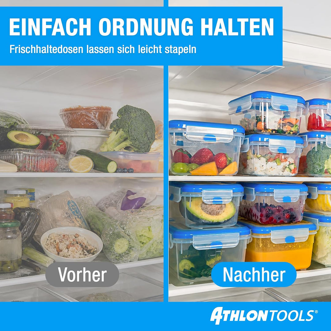 ATHLON TOOLS 2x 5L Frischhaltedosen-Set in Gastro-Qualität - 100% luftdicht und auslaufsicher -40 bi