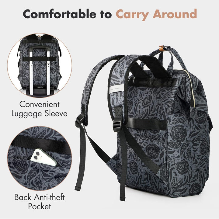 Lekesky Rucksack Damen Rucksack 15,6 Zoll Schulrucksack Daypack mit Anti Diebstahl Tasche für Reisen