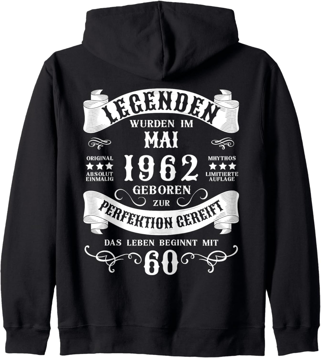 60. Geburtstag 60 Jahre Mann Frau Mai 1962 Kapuzenjacke