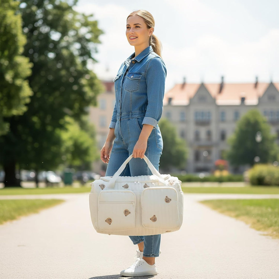 Wickeltasche für Reisen, Cartoon-Bär-Windelfach, grosse Kapazität, für den täglichen Gebrauch zu Hau