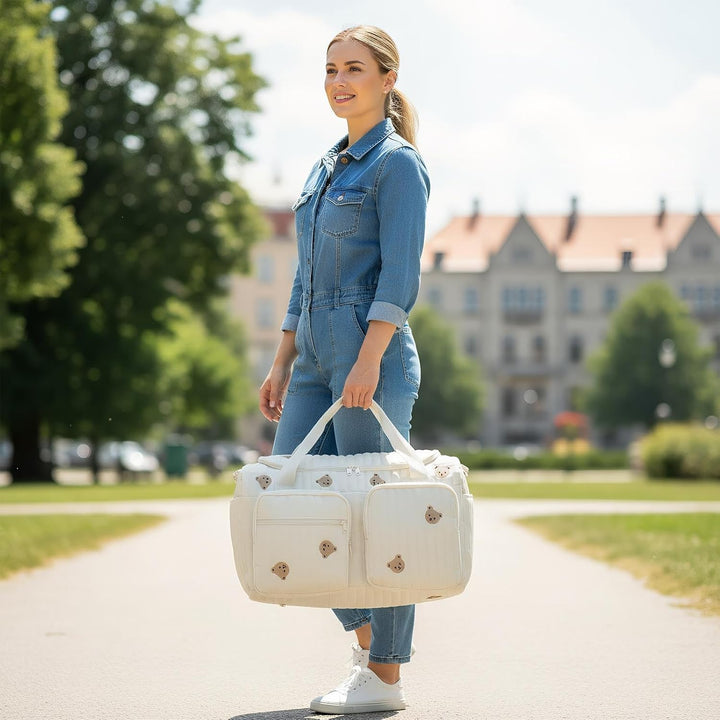 Wickeltasche für Reisen, Cartoon-Bär-Windelfach, grosse Kapazität, für den täglichen Gebrauch zu Hau