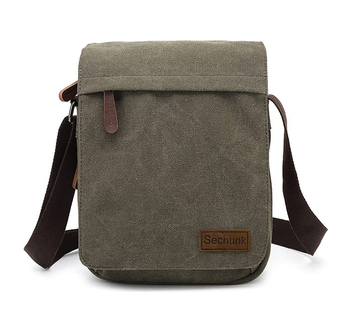 Sechunk Kleine Umhängetasche aus Segeltuch im Vintage-Stil für Herren &amp; Damen,für Outdoor,Camping,Re