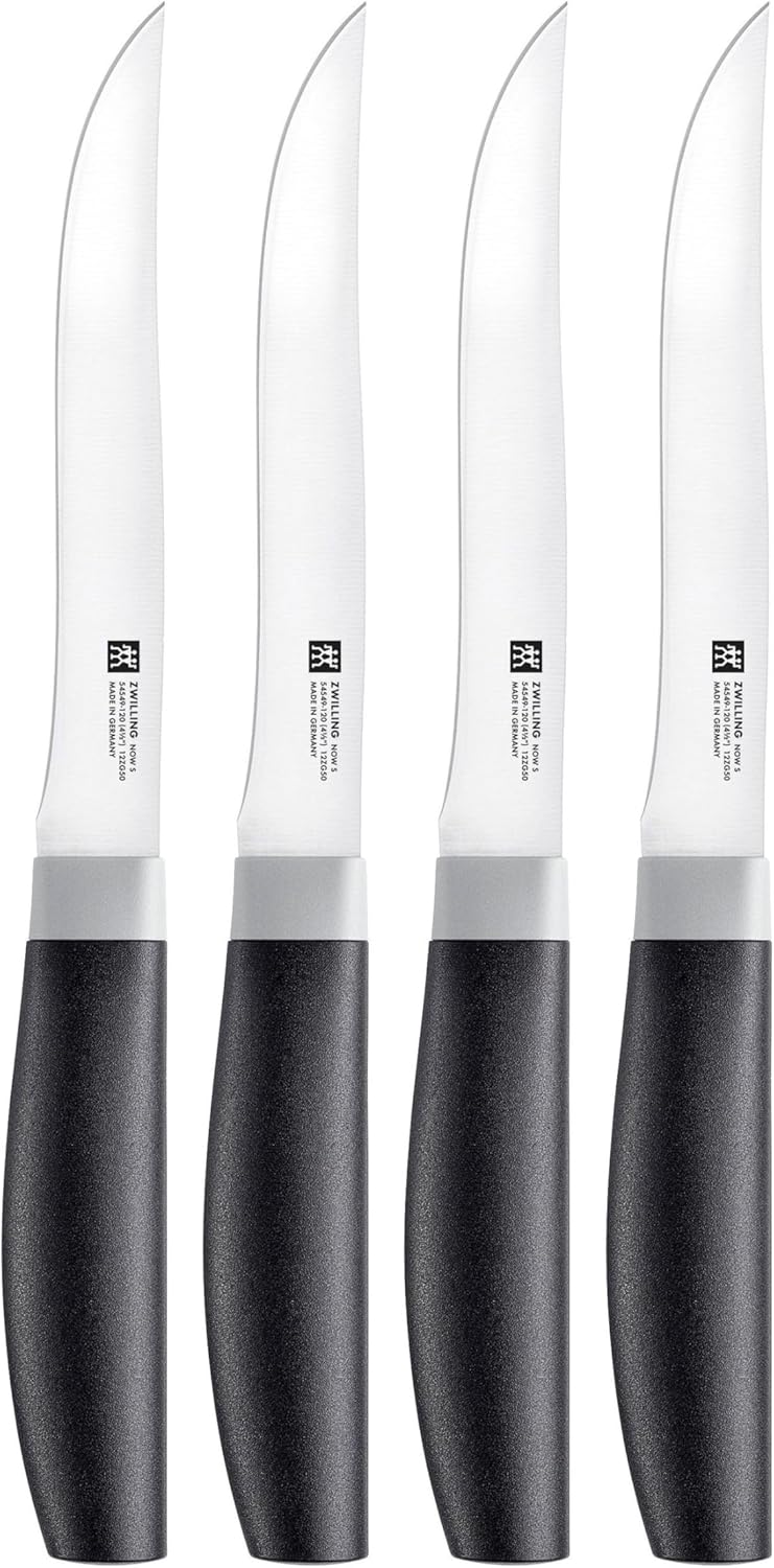 Zwilling Now S Messer Steakmesserset 4-tlg, Schwarz Rostfreier Spezialstahl Eisgehärtet