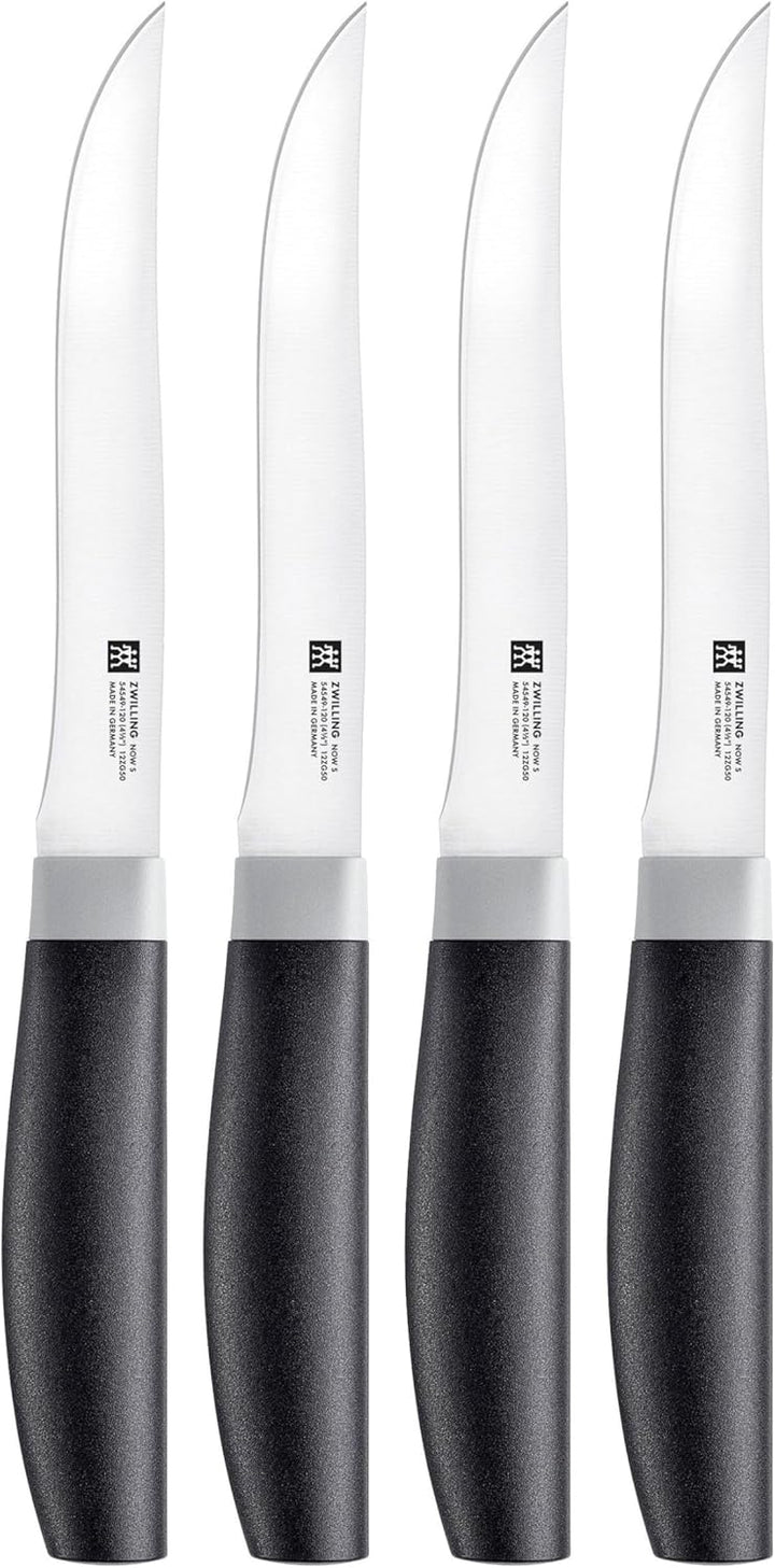 Zwilling Now S Messer Steakmesserset 4-tlg, Schwarz Rostfreier Spezialstahl Eisgehärtet