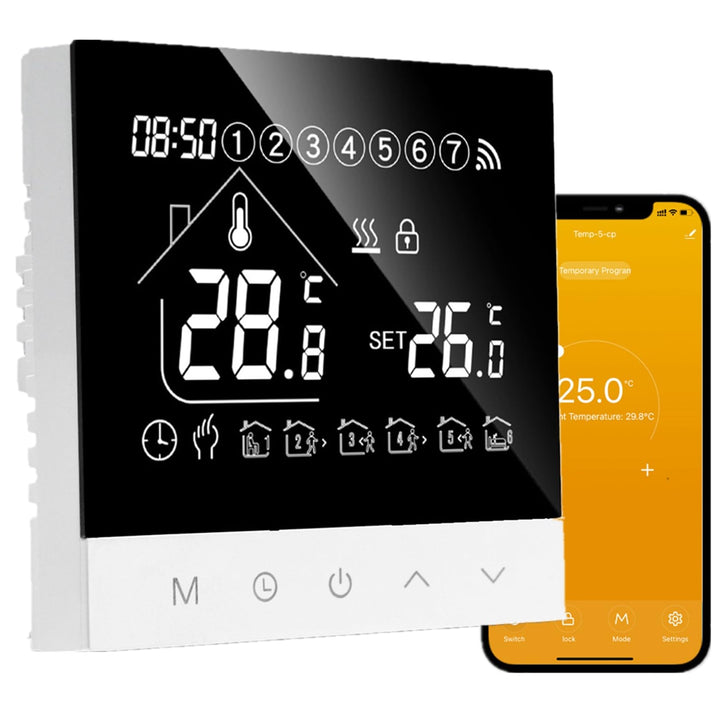 Smart Thermostat für Kesselheizung Raumthermostat WiFi Programmierbar Thermostate für Boiler/Gas Fus
