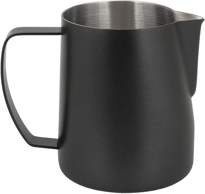 Milchaufschäumbecher aus Edelstahl, 700 Ml, Langlebiger Dampfkrug für Latte-Art-Enthusiasten (BLACK)