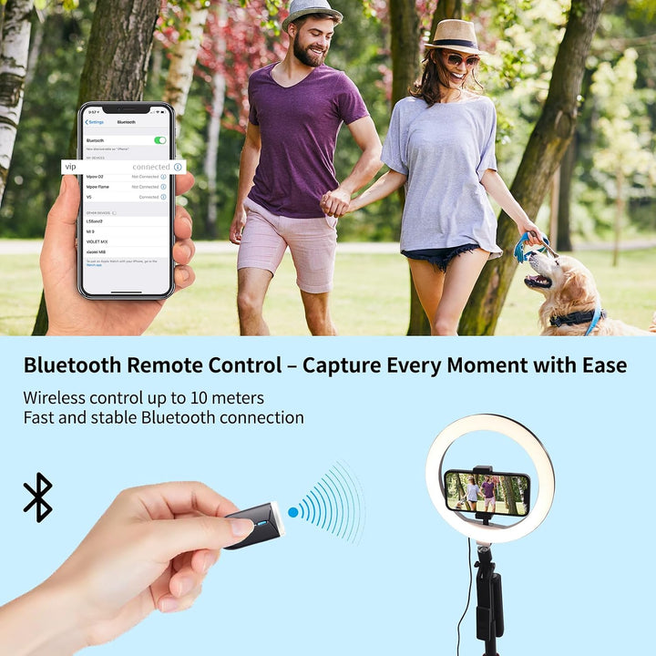 Handy Stativ mit Ringlicht – 10,0" Dimmbares Ringlicht, 180cm Höhenverstellbare Stativ &amp; Fernbedienu