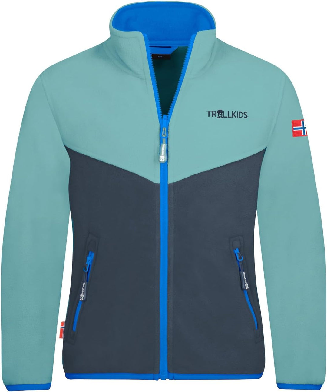 Trollkids Kinder Bryggen wasserdichte winddichte 3in1 Jacke 104 Türkis/Dunkelblau/Kobaltblau, 104 Tü