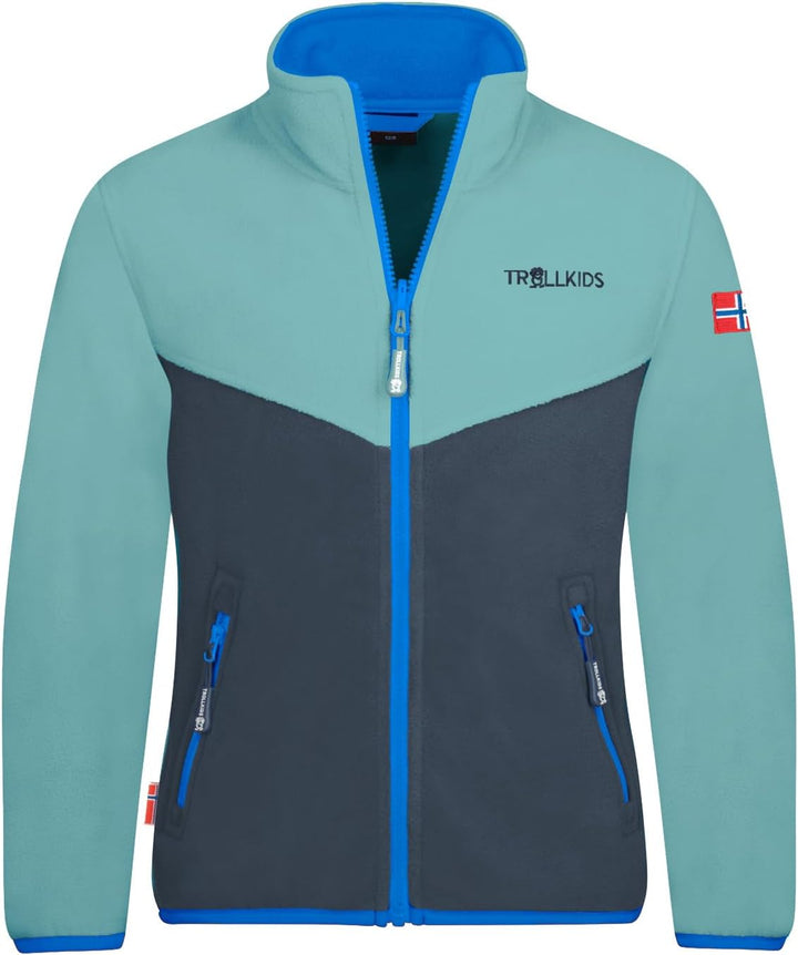 Trollkids Kinder Bryggen wasserdichte winddichte 3in1 Jacke 104 Türkis/Dunkelblau/Kobaltblau, 104 Tü
